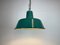 Lampe à Suspension Industrielle en Émail Vert, 1960s 10