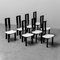 Chaises Vintage Modernes Noires par Pietro Costantini Ello, 1970s, Set de 8 1