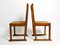 Mid-Century Oak Chairs with Skid Feet & Wicker Seats, Set of 2 4