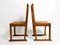 Mid-Century Oak Chairs with Skid Feet & Wicker Seats, Set of 2, Image 4