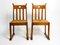 Mid-Century Oak Chairs with Skid Feet & Wicker Seats, Set of 2 1