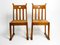 Mid-Century Oak Chairs with Skid Feet & Wicker Seats, Set of 2, Image 1