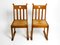 Mid-Century Oak Chairs with Skid Feet & Wicker Seats, Set of 2, Image 3