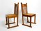 Mid-Century Oak Chairs with Skid Feet & Wicker Seats, Set of 2 2