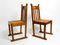 Mid-Century Oak Chairs with Skid Feet & Wicker Seats, Set of 2, Image 2