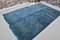 Vintage Turkish Blue Handmade Living Room Hemp Rug, Image 3