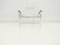 Clear Acrylic Glass Chair with Metal Frame & Wooden Armrests 2