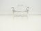 Clear Acrylic Glass Chair with Metal Frame & Wooden Armrests, Image 2