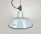 Industrial Grey Enamel Factory Hanging Lamp with Cast Iron Top, 1960s, Image 1
