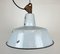 Industrial Grey Enamel Factory Hanging Lamp with Cast Iron Top, 1960s, Image 3