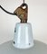 Industrial Grey Enamel Factory Hanging Lamp with Cast Iron Top, 1960s 2