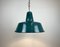 Lampe à Suspension d'Usine Industrielle en Émail Vert, 1960s 10