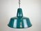 Lampe à Suspension d'Usine Industrielle en Émail Vert, 1960s 1