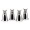 Mid 20th Century Italian Silver Plated Fox Stirrup Cups, 1970s, Set of 4 1