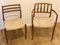 Vintage Model No. 66 & 78 Solid Teak Chairs by Niels O. Møller for J.L. Møllers Møbelfabrik, Set of 2, Image 2