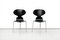 Sedie Mier vintage nere di Arne Jacobsen per Fritz Hansen, anni '60, set di 4, Immagine 4