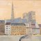 Carlo Fortunato Rosti, Glimpse of Paris, 1934, Watercolor on Paper, Framed 3