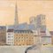 Carlo Fortunato Rosti, Glimpse of Paris, 1934, Watercolor on Paper, Framed, Image 3