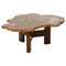 Mid-Century Petrified Wood and Steel Coffee Table 1