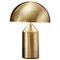 Lámpara de mesa Atollo mediana de metal dorado satinado de Vico Magistretti para Oluce, Imagen 1