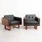 Danish Mid-Century Teak & Black Leather Armchairs by Poul Cadovius for France & Son, 1960, Set of 2, Image 1