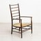 Arts & Crafts Low Ladder Back Armchair with Rush Seat from Liberty & Co, 1900 1