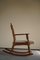 Oak Rocking Chair Reupholstered in Lambswool by Henning Kjærnulf, 1960s, Image 6