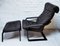 Leather Armchair with a Footstool from Ikea, Set of 2 8