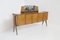 Vintage Sideboard aus Holz und figürlichem Glas, zugeschrieben Paolo Buffa 1