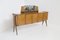 Vintage Wood and Figurative Glass Bar Sideboard attributed Paolo Buffa 1