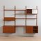 Teak Wall Unit with 3 Cabinets Display Shelf by Preben Sorensen, 1960s, Set of 3 5