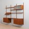 Teak Wall Unit with 3 Cabinets Display Shelf by Preben Sorensen, 1960s, Set of 3 4