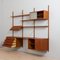 Teak Wall Unit with 3 Cabinets Display Shelf by Preben Sorensen, 1960s, Set of 3 7