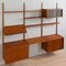 Teak Wall Unit with 3 Cabinets Display Shelf by Preben Sorensen, 1960s, Set of 3 9