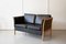 Mid-Century Danish Black Leather Two-Seater Sofa by Mogens Hansen, Stouby 2