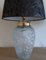 Vintage Linen Table Lamps with Press Glass Bodies, 1970s, Set of 2 6
