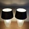 Vintage Linen Table Lamps with Press Glass Bodies, 1970s, Set of 2 3