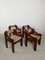 Mid-Century Brutalist Pine and Straw Chairs by Fratelli Montina, Italy, 1960s, Set of 4 1