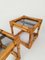 Vintage Bamboo, Rattan & Smoked Glass Side Tables, Italy, 1970, Set of 2, Image 2