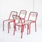 Iron and Wood Chairs in the Style of Tolix, France, 1950s, Set of 4, Image 2