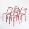 Iron and Wood Chairs in the Style of Tolix, France, 1950s, Set of 4, Image 1