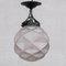 French Geometric Glass Iron Pendant Light, Image 1