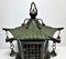Große chinesische Deckenlampe aus Bronze in Laternen-Optik, 1930er 4