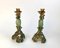 Green Jade Candlesticks with Gilt Bronze, 1960s, Set of 2 2