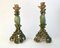 Green Jade Candlesticks with Gilt Bronze, 1960s, Set of 2, Image 1