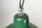 Lámpara colgante industrial esmaltada en verde, años 60, Imagen 5