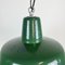 Lámpara colgante industrial esmaltada en verde, años 60, Imagen 3