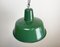 Lámpara colgante industrial esmaltada en verde, años 60, Imagen 7