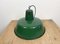 Lámpara colgante industrial esmaltada en verde, años 60, Imagen 11