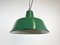 Lámpara colgante industrial esmaltada en verde, años 60, Imagen 8